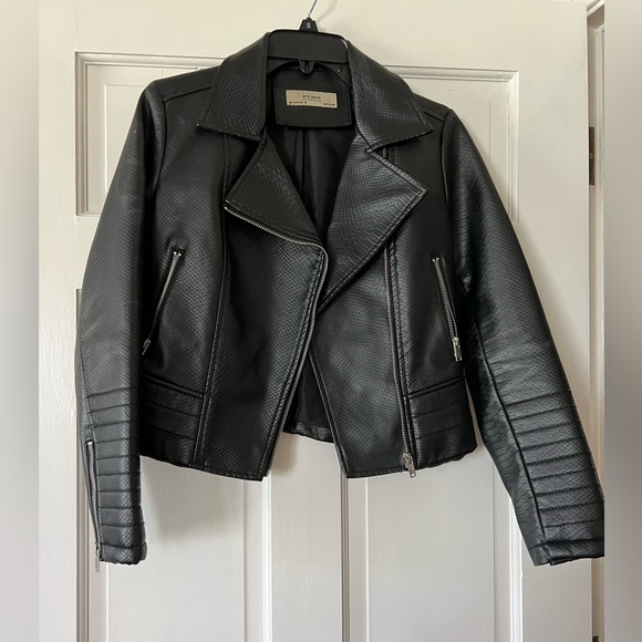 AFTF Basic Outerwear Leatherette Black Jacket Size Medium - Picture 1 of 2